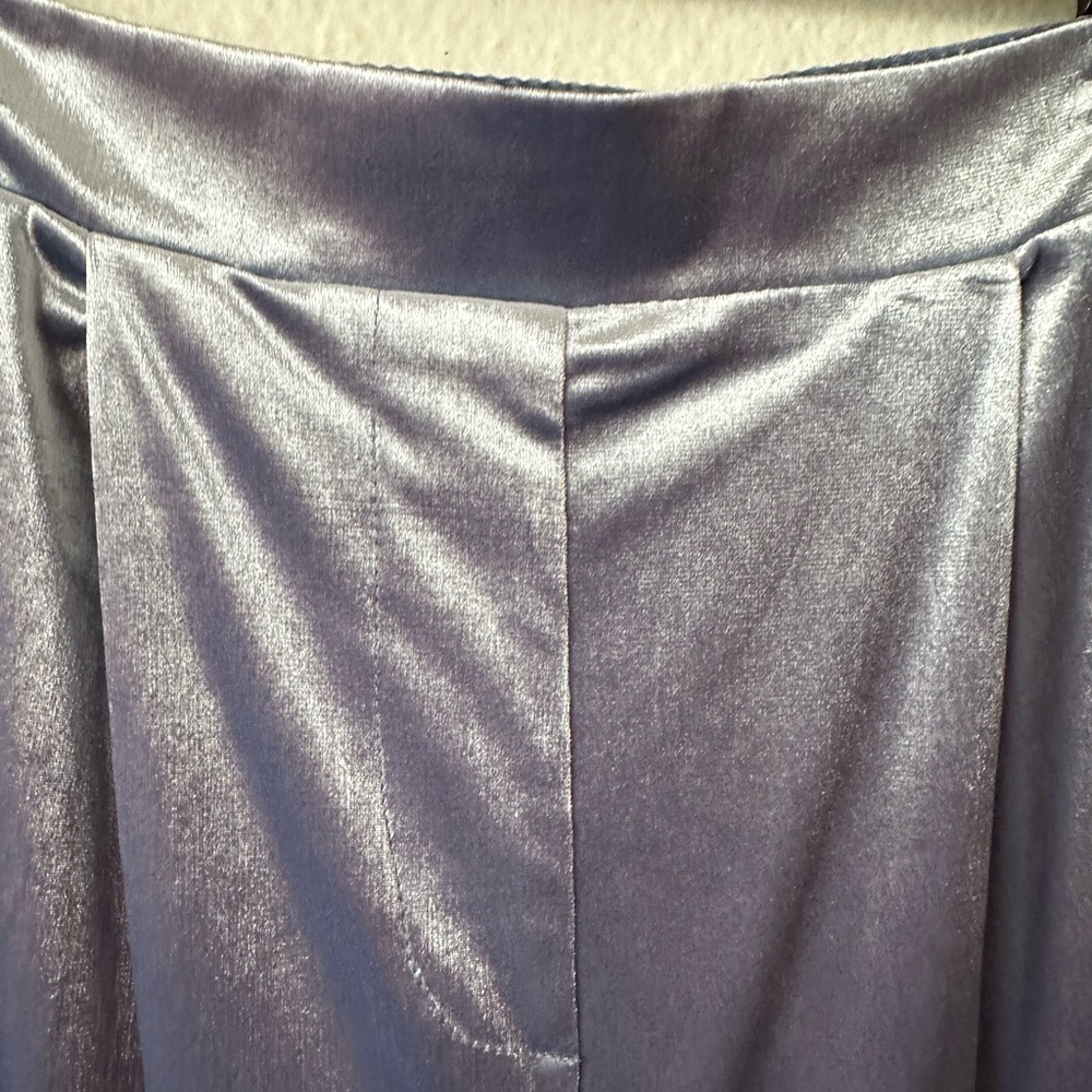 CHRISTIAN LACROIX Velvet Lilac Wide Leg Side Pocket Dress Large Pants BNWT - Picture 3 of 7